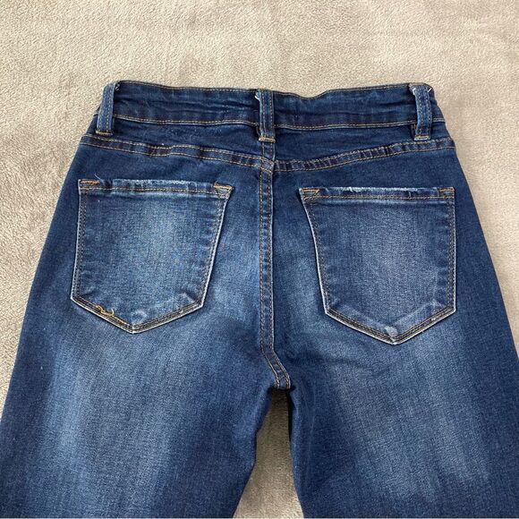 Kancan Jeans Women’s 1/24 Blue Distressed Denim Low Rise Skinny Leg Casual - Picture 5 of 11